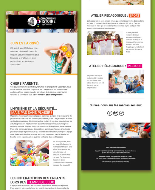 Conception <br>d’infolettre sur mesure